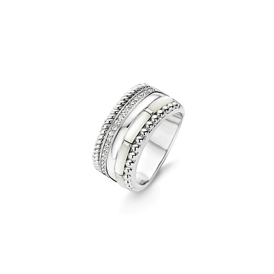 Statement Mother Pearl Silver Ring