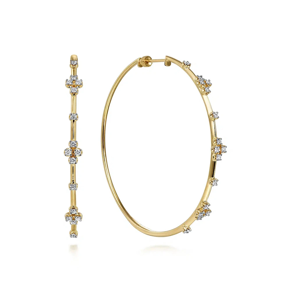 Showstopper Diamond Accent Hoop Earrings 60mm