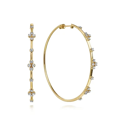 Showstopper Diamond Accent Hoop Earrings 60mm