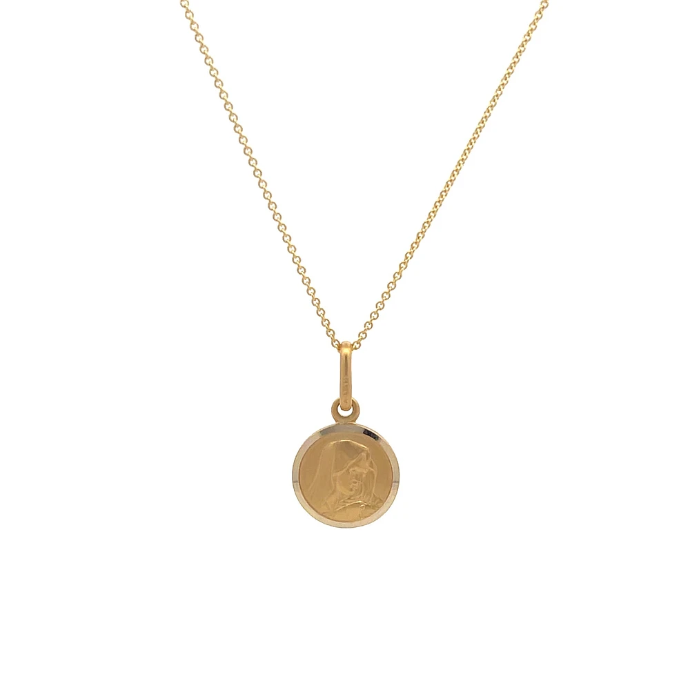 Virgin Mary 11MM Round Pendant