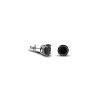 6MM Black CZ Stud Earrings