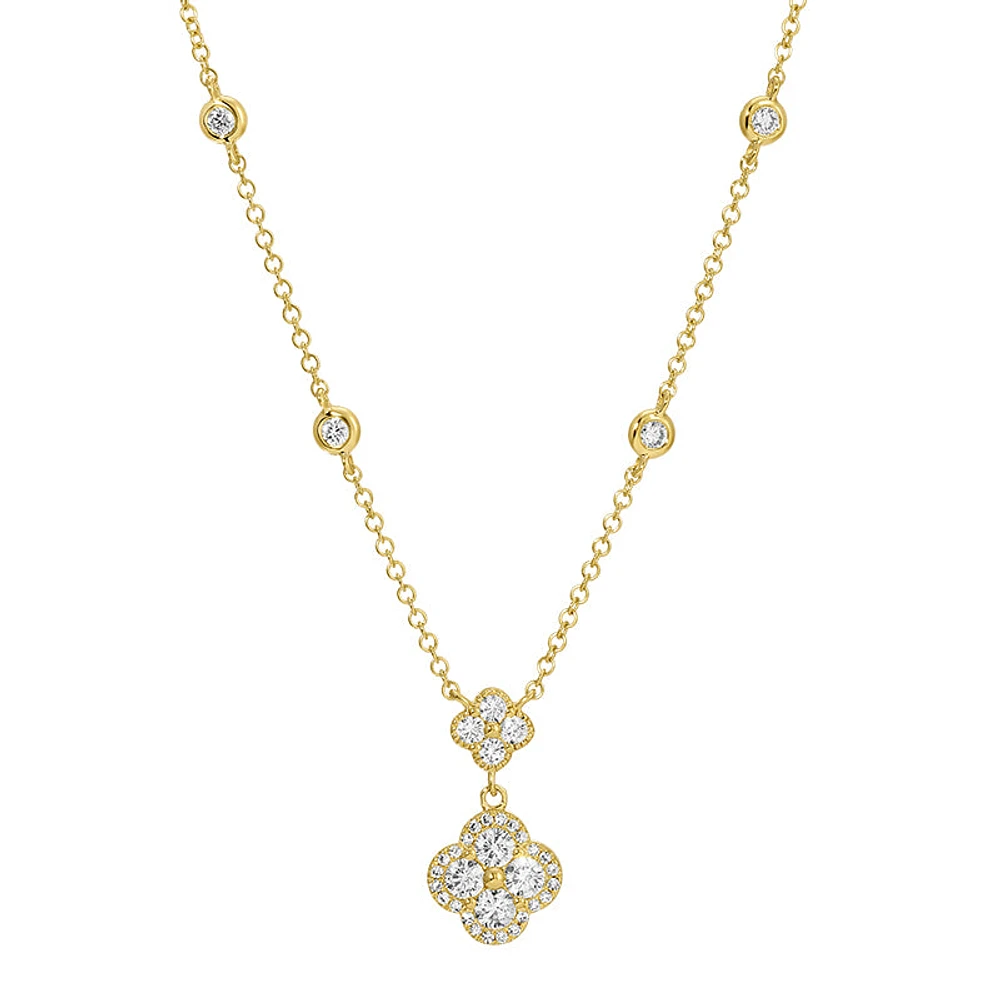 Double Clover and Diamonds Necklace