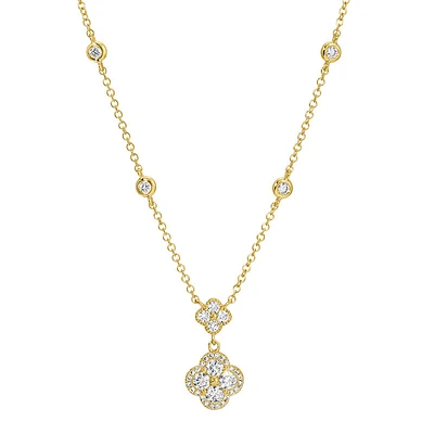 Double Clover and Diamonds Necklace