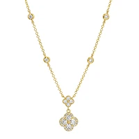 Double Clover and Diamonds Necklace