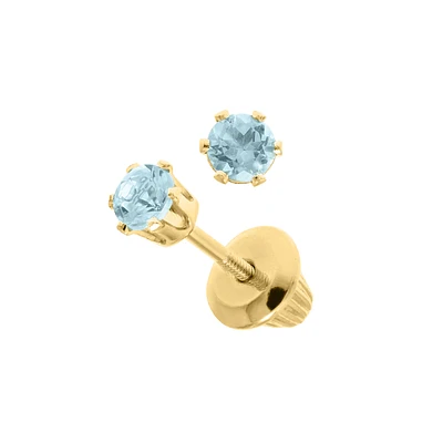 Blue Zirconia Stud Earrings