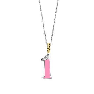 Number Necklace Pink