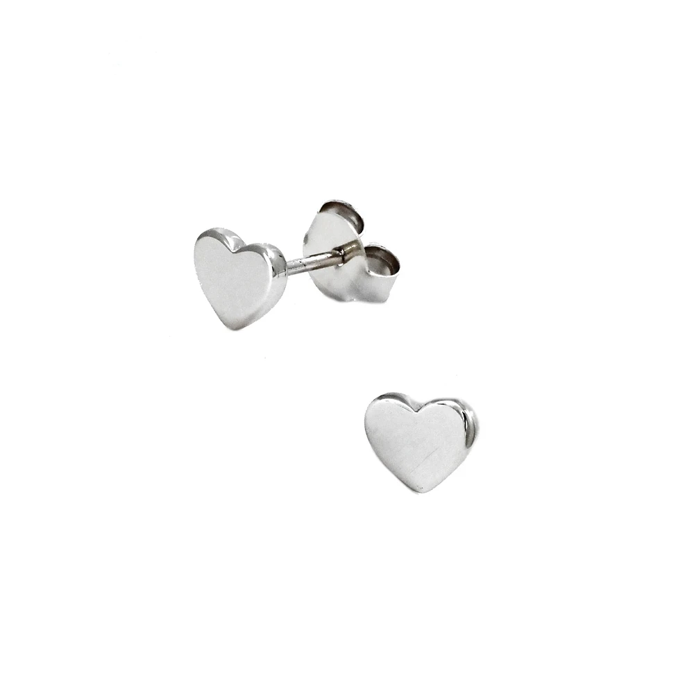 Heart Flat Stud Earrings
