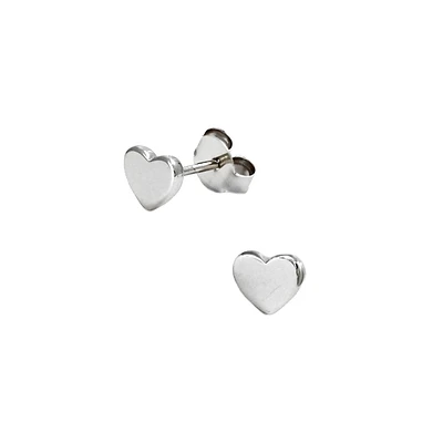 Heart Flat Stud Earrings