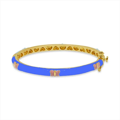 Blue/Pink Butterflies Kids Bangle Bracelet