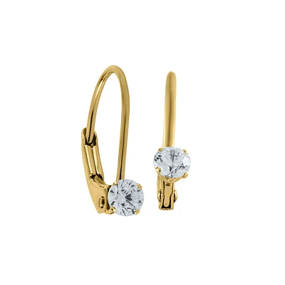 Zirconia Leverback Kids Earrings