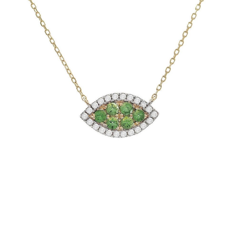 Leaf Diamond/Precious Stones Necklace