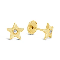 18K Star Diamond Stud Earrings