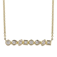 Multi Shape Diamond Bar Necklace