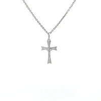 White Gold Cross with Christ 20MM Pendant