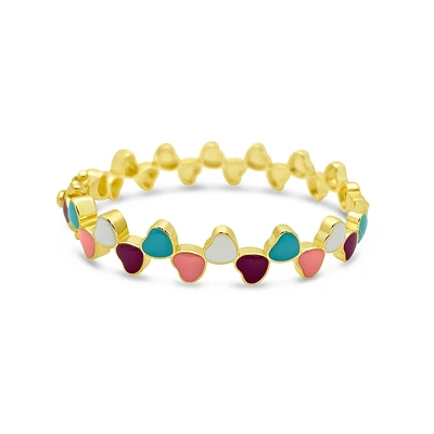 Multicolor Hearts Kids Bangle Bracelet