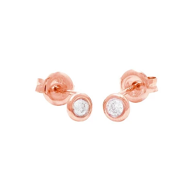 Bezel Diamond .10ct Stud Earrings
