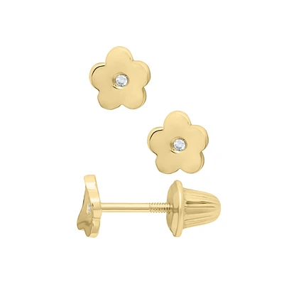 Flower Diamond Kids Stud Earrings