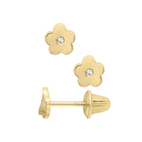 Flower Diamond Kids Stud Earrings