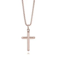 Rose IP Stainless Steel Cross Necklace