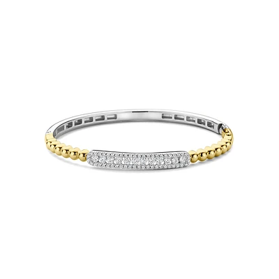 Beaded Sparkle Golden Bangle Bracelet