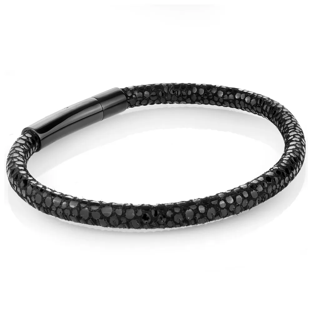 Black Croco Stingray Bracelet