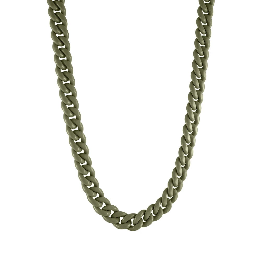 Candy Cuban Army Green Necklace