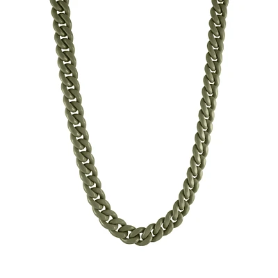 Candy Cuban Army Green Necklace