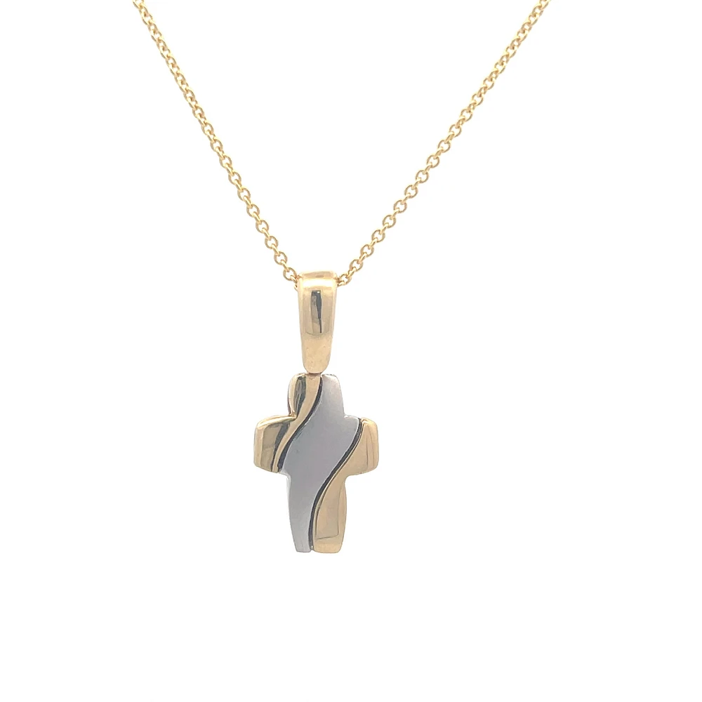 Two Tone Crucifx 18MM Pendant