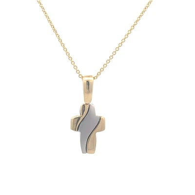 Two Tone Crucifx 18MM Pendant