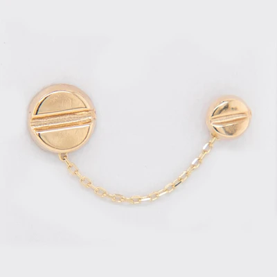 Double Stud Nail with Chain Earrings