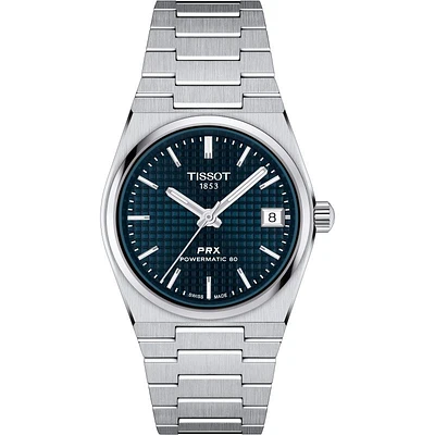 PRX PW80 35MM Steel/Blue Waffle Watch