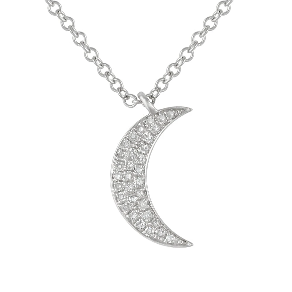 Diamond Crescent Moon Necklace