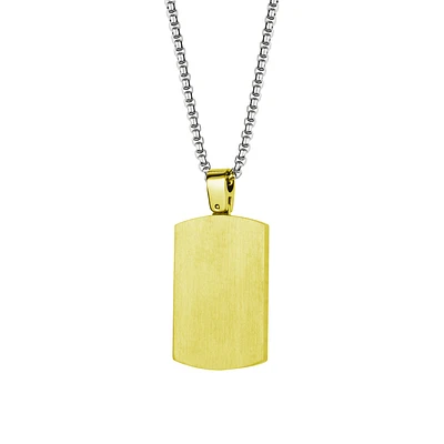 Reversible Steel/Yellow Dogtag Necklace