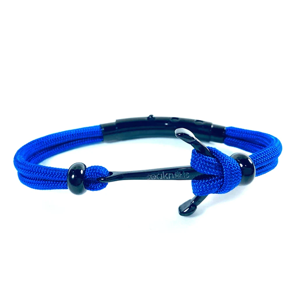 Anchor Beads Double Cord Clasp Steel Bracelet