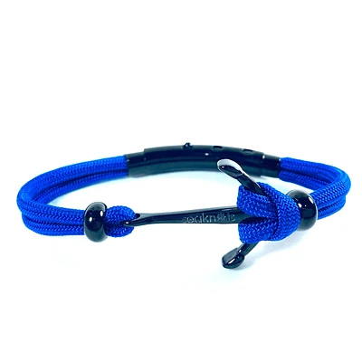 Anchor Beads Double Cord Clasp Steel Bracelet