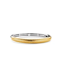 Snake Print Wide Golden Bangle Bracelet