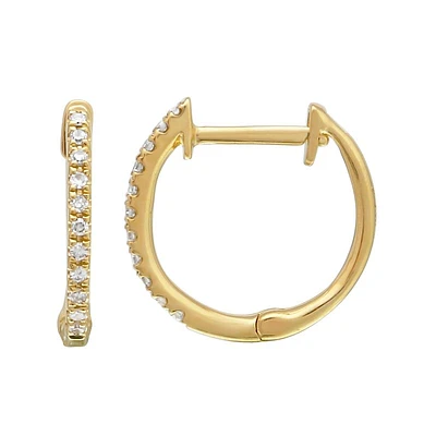 12MM Diamond Huggie Earrings