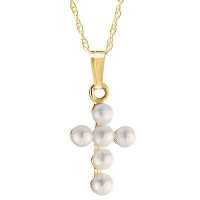 Pearl Cross Kids Necklace
