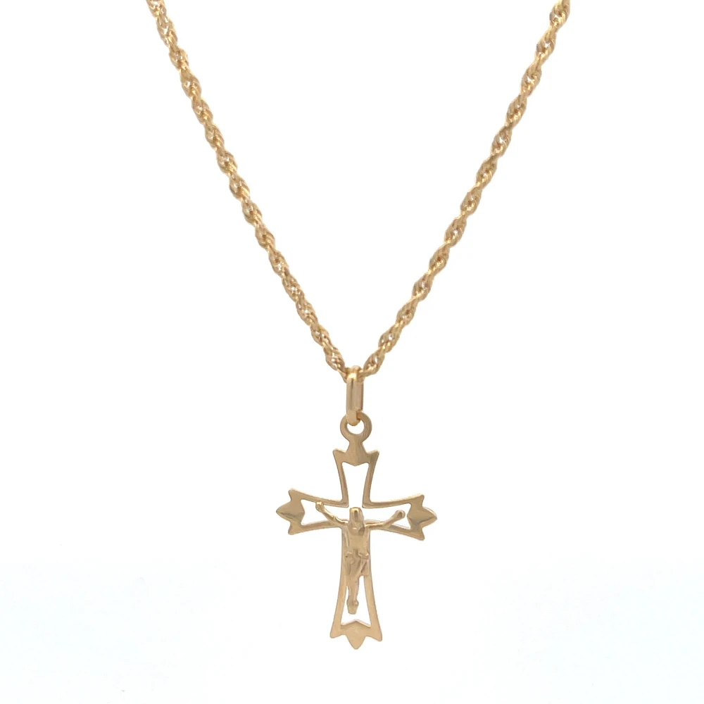 Cross with Christ Crucifix 27MM Pendant