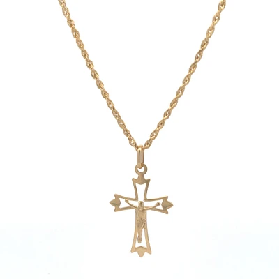 Cross with Christ Crucifix 27MM Pendant