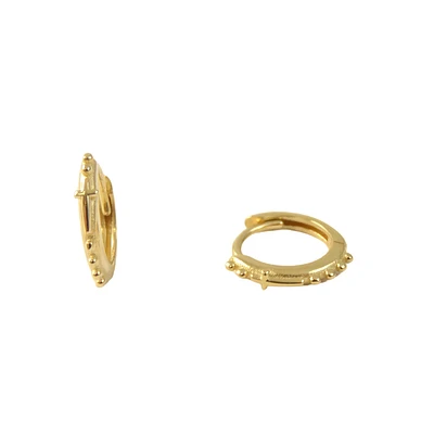 Rosary 10MM Huggie Earrings