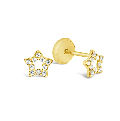 Mini Open Star Stud Earrings