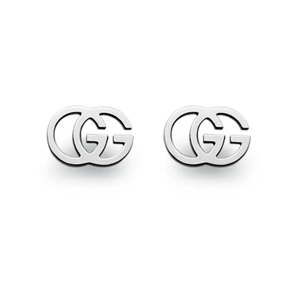 Gucci GG 18K White Gold Logo Single Earring
