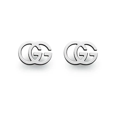 Gucci GG 18K White Gold Logo Single Earring
