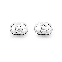 Gucci GG 18K White Gold Logo Single Earring