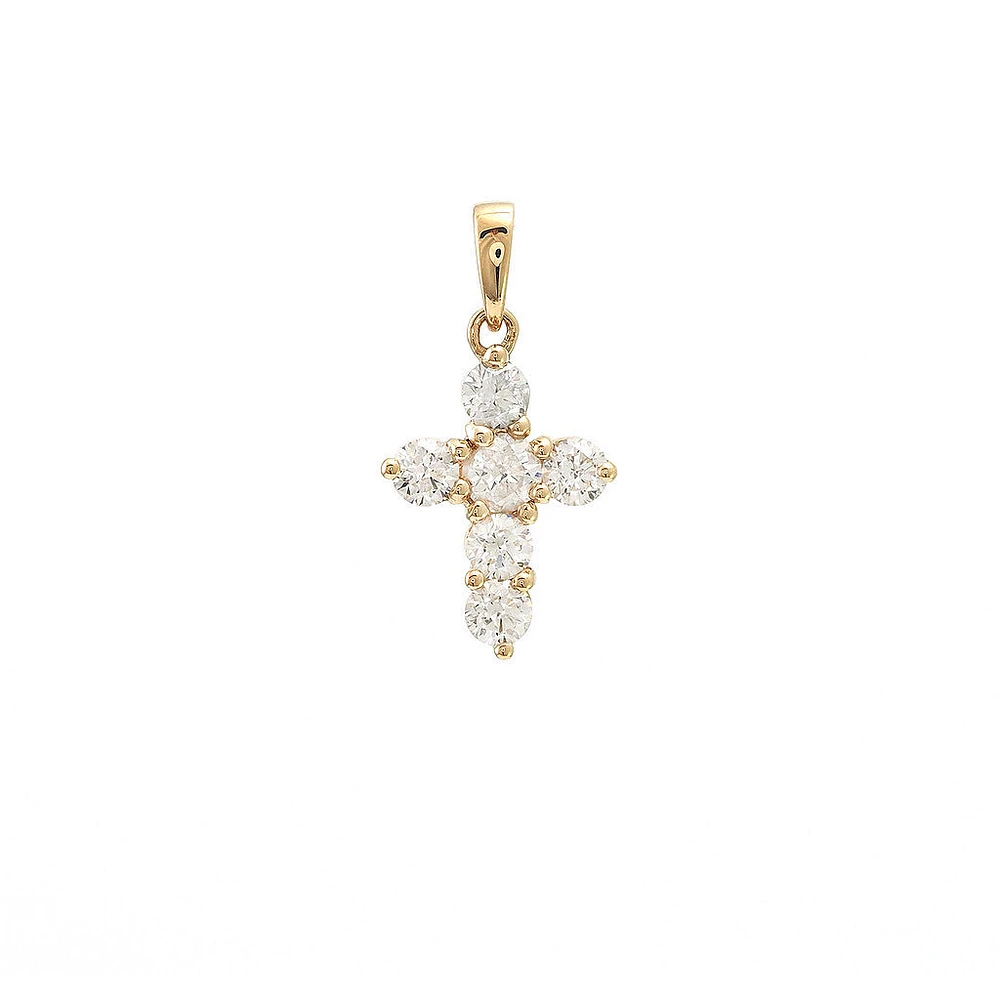 Cross 10MM Diamond Pendant