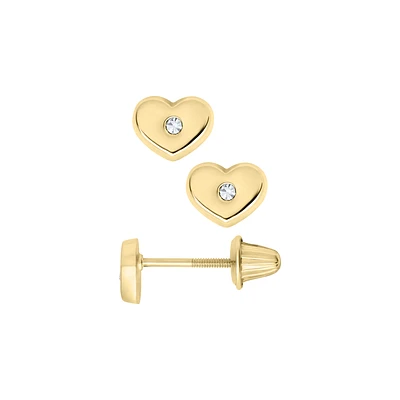 Heart Zirconia Kids Stud Earrings