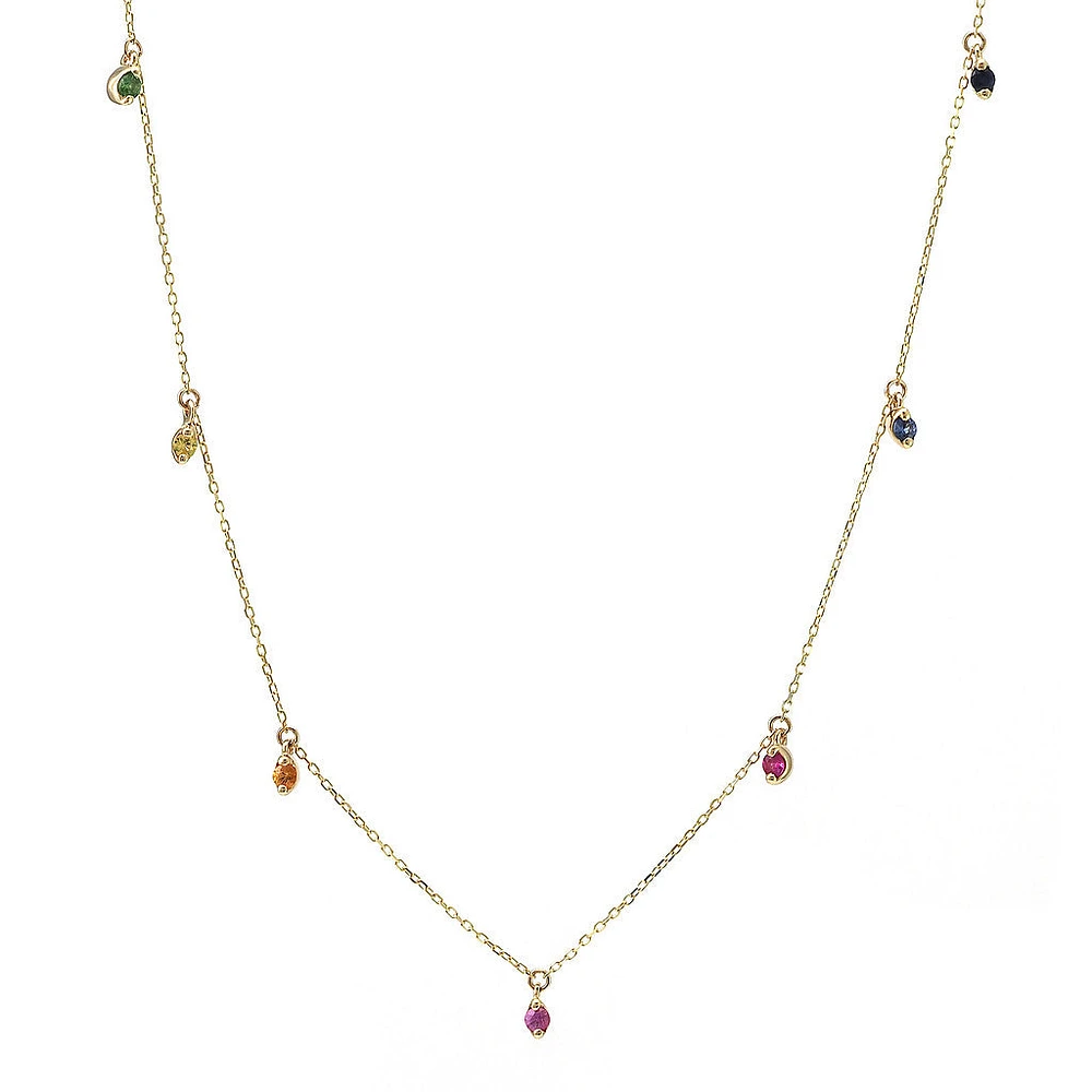 Colorful Sapphire Dangles Necklace
