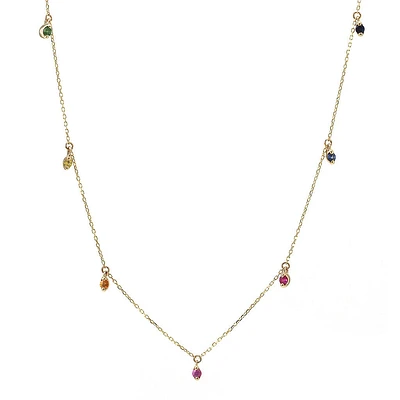 Colorful Sapphire Dangles Necklace