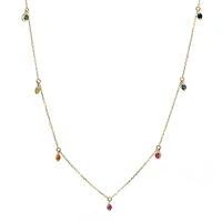 Colorful Sapphire Dangles Necklace